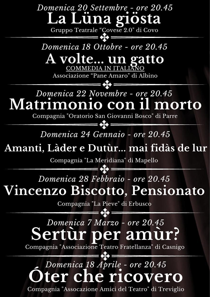 Programma Rassegna Teatro Dialettale Seriate 2026/2027